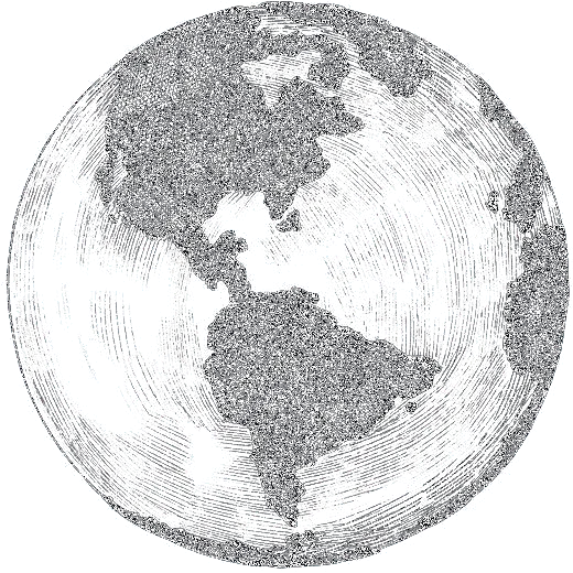 Hand-drawn sketch of the earth and river